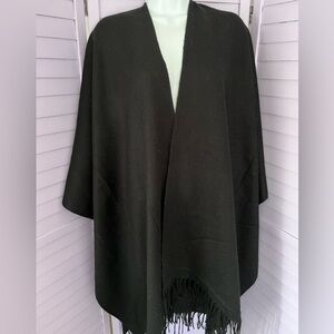 Black acrylic stole/wrap/scarf with three inch fringe